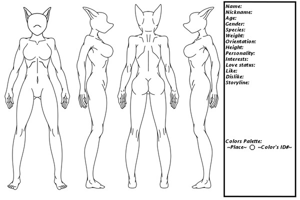 female Body reference sheet design by SnowWolf1 -- Fur Affinity