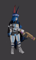 Robosuit bunny (commission) (animated)