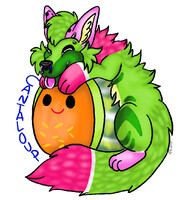 Cantaloup avec Cantaloup squishmallow- badge