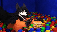 Malo chases after a floating Big Mac
