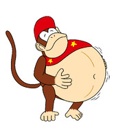 Diddy Kong's Pumped Up Belly - Stretched!