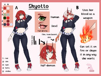 My sona's ref sheet SFW