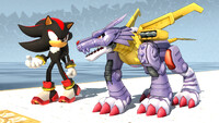 Shadow meets MetalGarurumon!! (render)