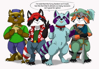 Commission - Lil group of Racoons
