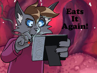 Eats it again!