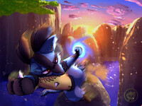 Lucario Practicing aura sphere!