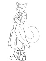 copper DnD lineart 3/4