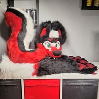Wolf fursuit minipartial with armsleeves commission