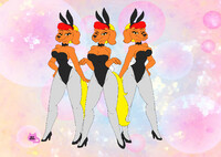 Maxine and her clones(By CottonCatTailToony)