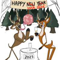 Happy Flat Nude Deer 2025