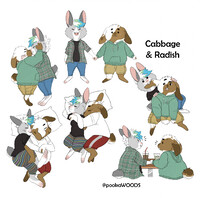 Cabbage and Radish New Years Doodles