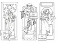 Art nouveau girl YCH