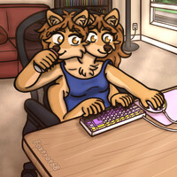 Kitsune multitasking at the computer
