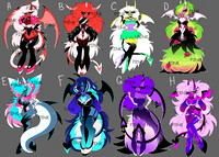 Rainbow Helluva Boss succubus adoptables (CLOSED)