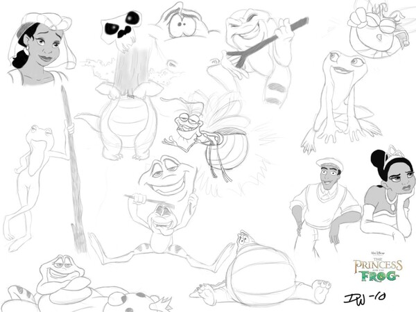 princess and the frog character design