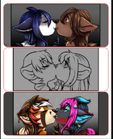(open) YCH - baby kiss