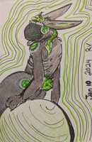 Fierneth, My Protogen OC, Sitting