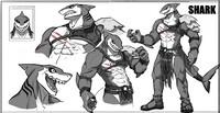 Cool anthro shark warrior OC