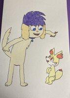 Violet Playing With Fennekin