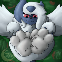 Mega Absol and a Tiny Cat (Clean)