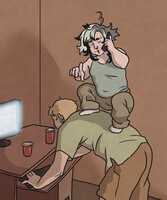 Hush, he's busy! - OC Art, Meme