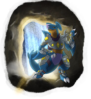 Garchop in the cave behind the waterfall