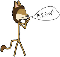 stick cat says meow