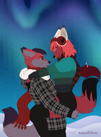 YCH #93 - Snowy Love Couple - -HoneyBunAce
