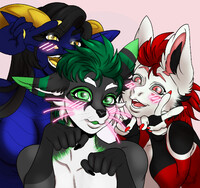 Group Selfie Couple YCH Commission for Letsago34