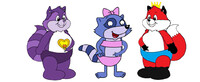 Pinch, Bright Heart and Fox King Poking Their Bellybutton