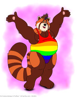 Red Panda in Rainbows