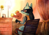 Pokemon Commission - Lucario and Buneary