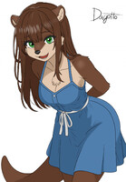 Otter girl drawing