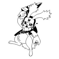 older drawing of the rabbit warrior