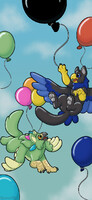 Balloon Gryphs Phone Background by Fable/Symrea [2023]