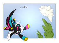 flying in the blue sky