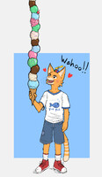 comically tall ice cream