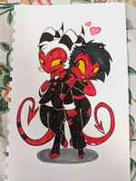 Traditional drawing Moxxie and Millie