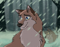 Aleu in the snow
