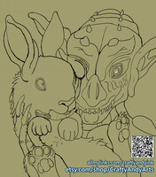 Monsters and Their Pets Rabbit ink