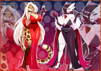 Gardevoir and Leopard Crimson Rose lady adopt auction OPEN