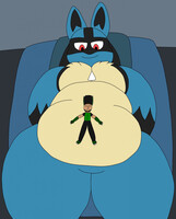 Lucario big and fat belly hug me so good
