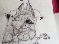 Older drawing of my fursona from Christmas 2023