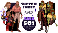 SKETCH SHEETS SLOTS SALE