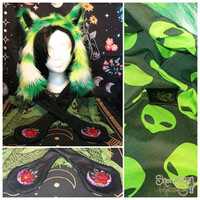 Sparkle Green Cat Fur Hat