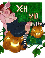 Horny among the pumpkins | YCH