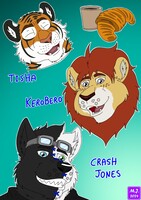 Tisha Tiger, Kerobero and Crash Jones.