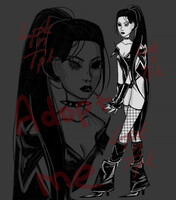 total black outfit girl adopt auction OPEN