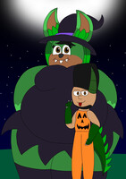 Camila big fat belly come hug me in Halloween