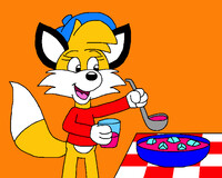 Fifi the Fox Scooping Up on a Fizzy Drink